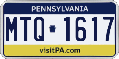 PA license plate MTQ1617