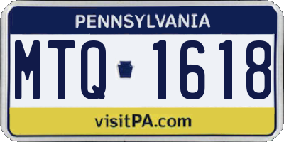 PA license plate MTQ1618