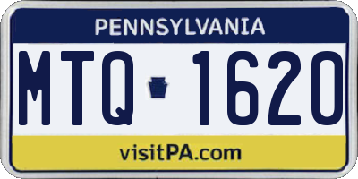 PA license plate MTQ1620