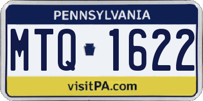 PA license plate MTQ1622