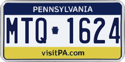 PA license plate MTQ1624