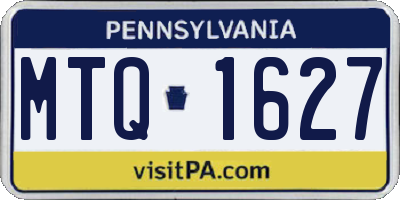 PA license plate MTQ1627