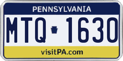 PA license plate MTQ1630