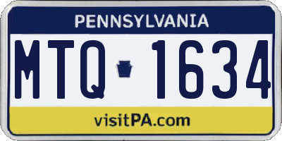 PA license plate MTQ1634