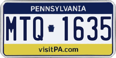 PA license plate MTQ1635