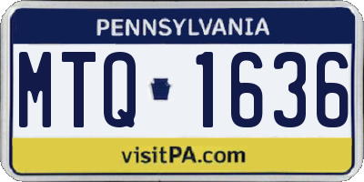 PA license plate MTQ1636