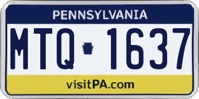 PA license plate MTQ1637