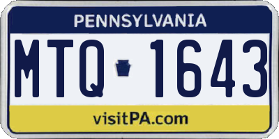 PA license plate MTQ1643