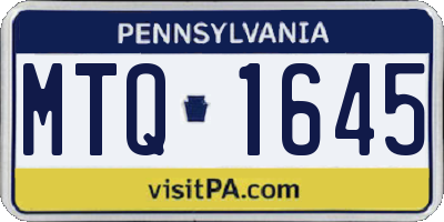 PA license plate MTQ1645
