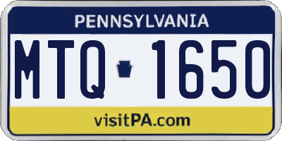 PA license plate MTQ1650