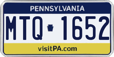 PA license plate MTQ1652