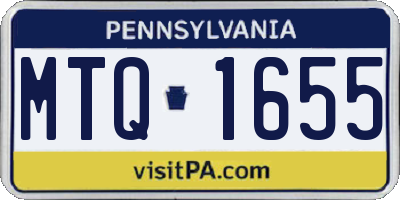 PA license plate MTQ1655