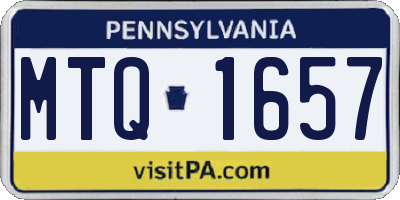 PA license plate MTQ1657