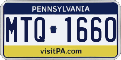 PA license plate MTQ1660