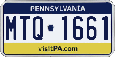 PA license plate MTQ1661