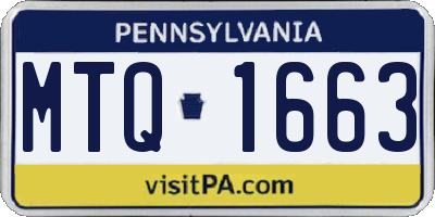 PA license plate MTQ1663