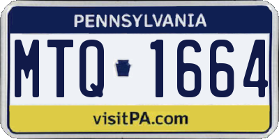 PA license plate MTQ1664