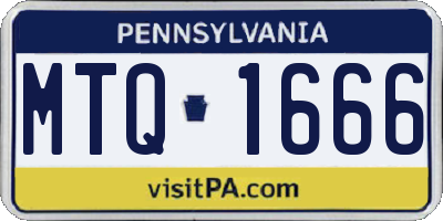 PA license plate MTQ1666