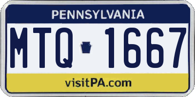 PA license plate MTQ1667