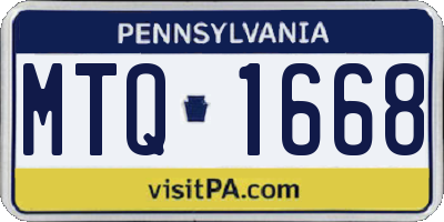 PA license plate MTQ1668
