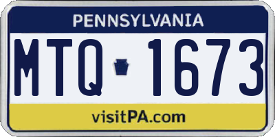 PA license plate MTQ1673