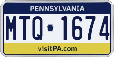 PA license plate MTQ1674