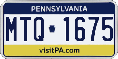 PA license plate MTQ1675