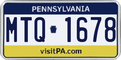 PA license plate MTQ1678