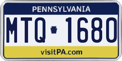 PA license plate MTQ1680