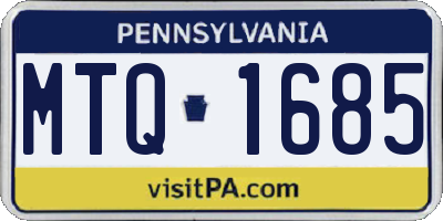 PA license plate MTQ1685
