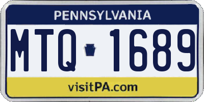 PA license plate MTQ1689