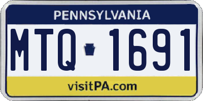 PA license plate MTQ1691