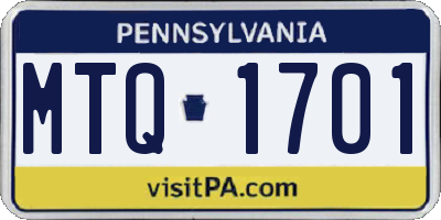 PA license plate MTQ1701