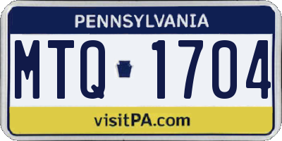 PA license plate MTQ1704