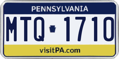 PA license plate MTQ1710
