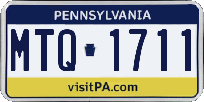 PA license plate MTQ1711
