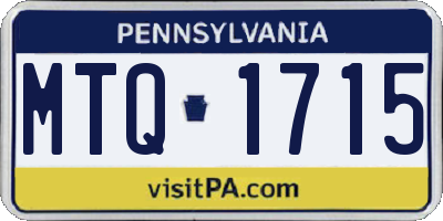PA license plate MTQ1715