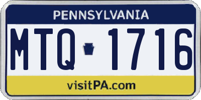 PA license plate MTQ1716