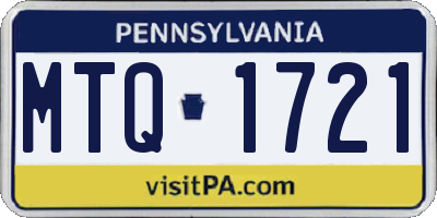 PA license plate MTQ1721