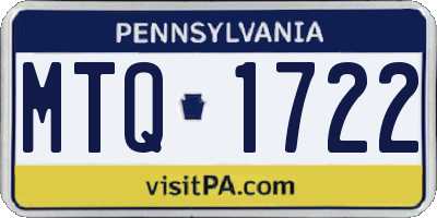 PA license plate MTQ1722