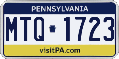 PA license plate MTQ1723