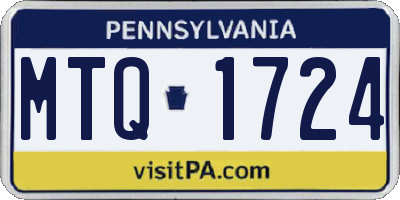 PA license plate MTQ1724
