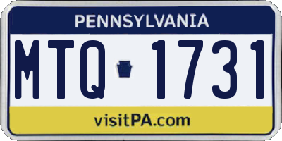 PA license plate MTQ1731