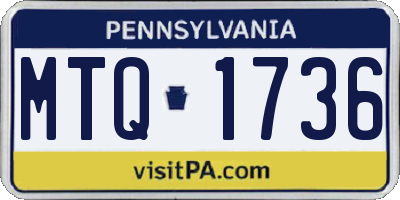 PA license plate MTQ1736