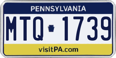 PA license plate MTQ1739