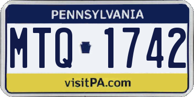 PA license plate MTQ1742