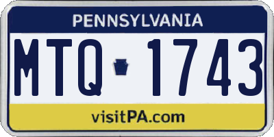 PA license plate MTQ1743