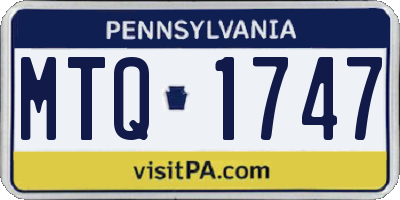 PA license plate MTQ1747