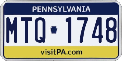PA license plate MTQ1748