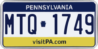 PA license plate MTQ1749
